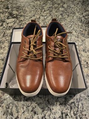 Boys Ashford Hayes Casual Tan Leather Lace-Up Shoes